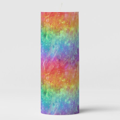 spellcaster _ vivid rainbow prism ombre  pillar candle