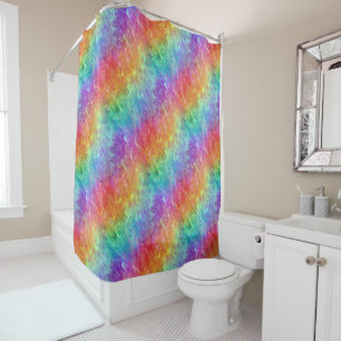 spellcaster - vivid rainbow prism ombre : shower curtain
