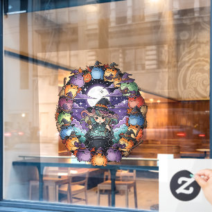 Spellcaster Witch Creating Fairy-like Forces With Window Cling