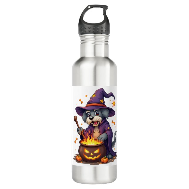 Spellcasting Schnauzer Stainless Steel Water Bottle (Front)