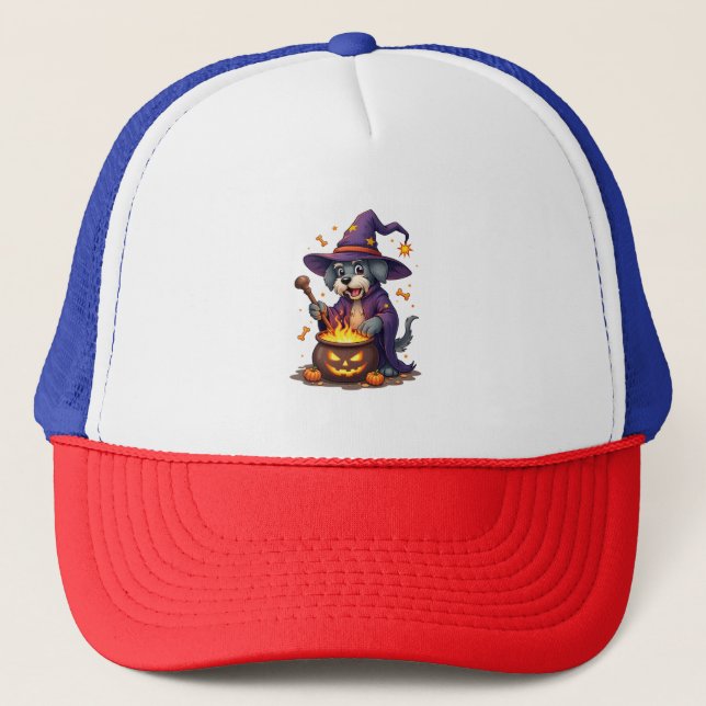 Spellcasting Schnauzer Trucker Hat (Front)