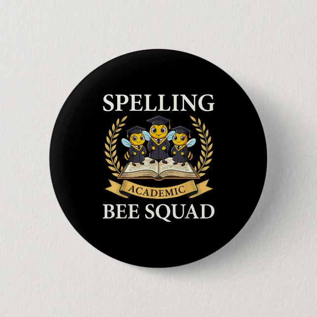Spelling academic bee squad student team speller  button (Front)