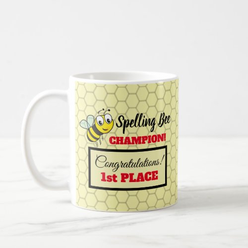 Spelling Bee Award First Place Champion School Coffee Mug