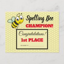 Spelling Bee 1st Place Ribbon - Carded - Jones School Supply