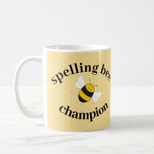 Spelling bee champion award for school competition coffee mug