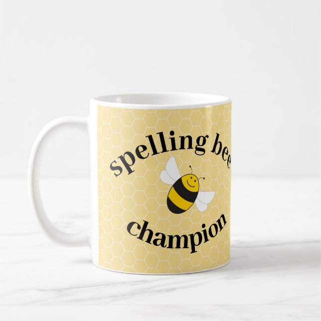 Spelling bee champion award for school competition coffee mug (Left)