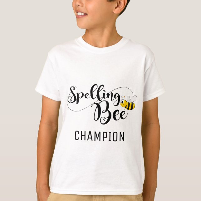 spelling bee Champion bee theme honey T-Shirt (Front)