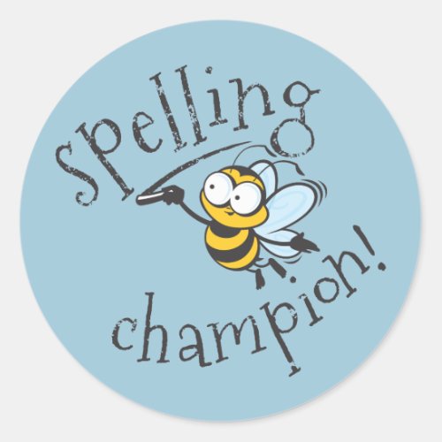 Spelling Bee Champion Classic Round Sticker