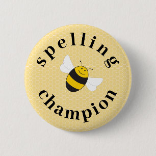 Spelling bee champion competition award button