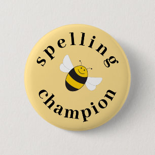 Spelling bee champion competition award button