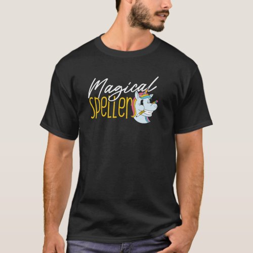 Spelling Bee Champion  Girls School Unicorn Spelli T_Shirt