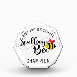 Spelling bee Champion trophy 1st prize Acrylic Award<br><div class="desc">spelling bee Champion. Designed by The Arty Apples Limited</div>