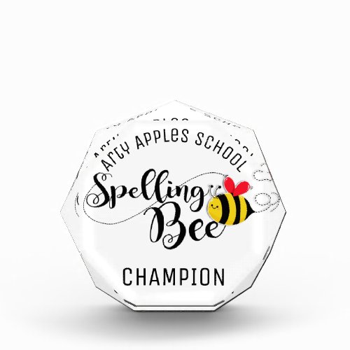 Spelling bee Champion trophy 1st prize Acrylic Award