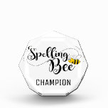 Spelling Bee Champion Trophy 1st Prize Acrylic Award at Zazzle