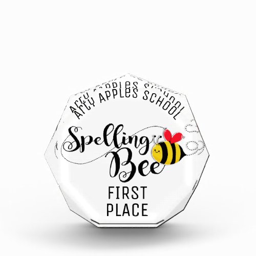 Spelling bee Champion trophy 1st prize Acrylic Award