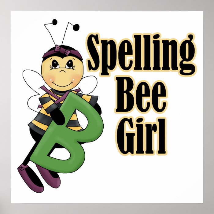 spelling bee girl bumble bee cartoon posters