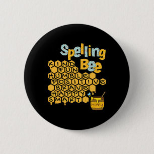 Spelling Bee Kind Positive Kindness Women Funny Te Button