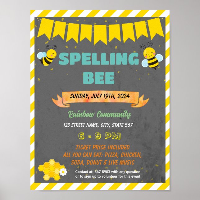 Spelling bee template poster (Front)