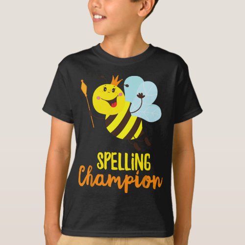 Spelling Champion Cute Bee Winner of Spelling Cont T_Shirt
