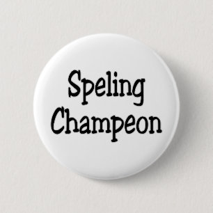 spelling champion pinback button