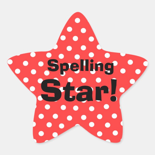 Spelling Star customizable subject stickers (Front)
