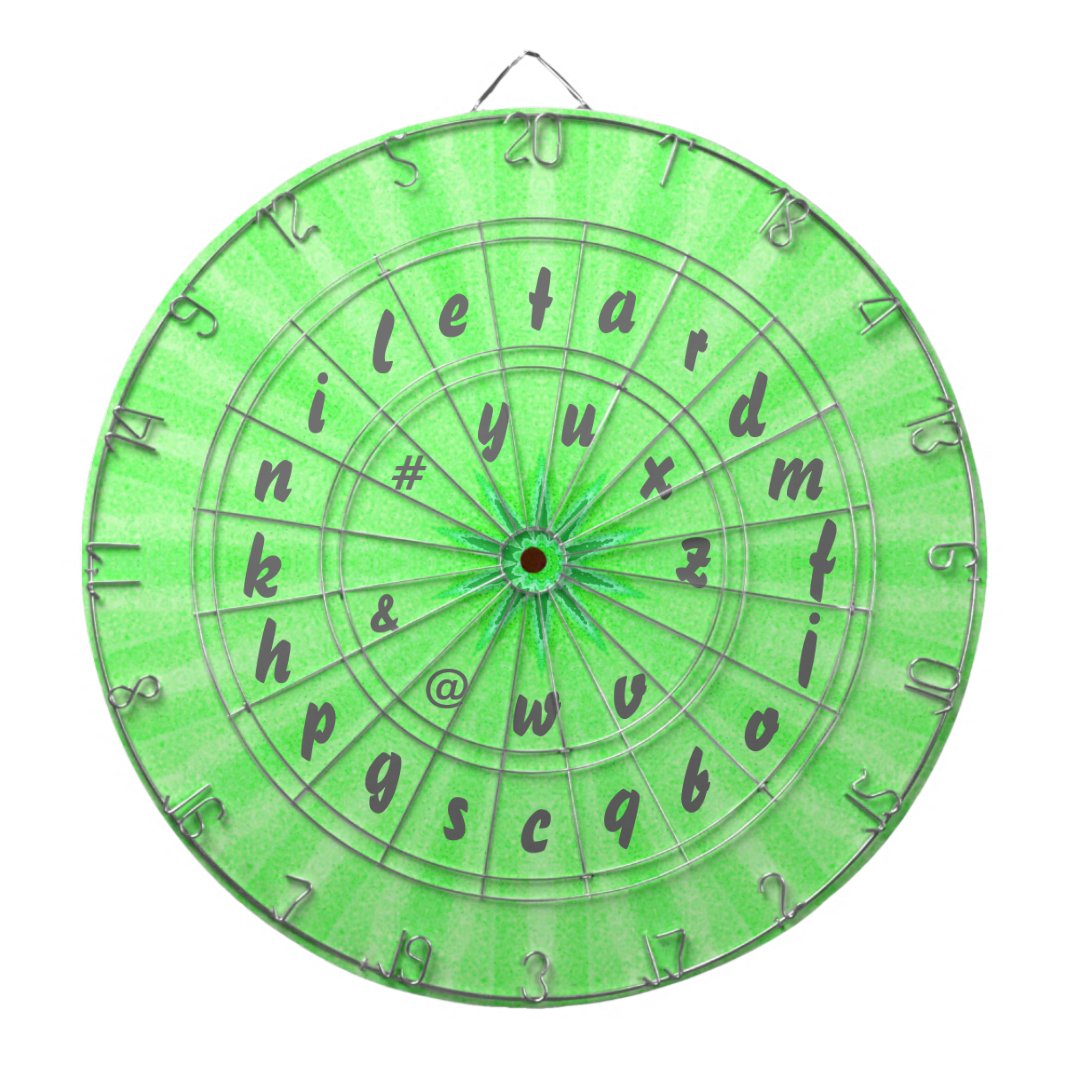 Spelling Word Game Alphabet Dart Board Green Zazzle