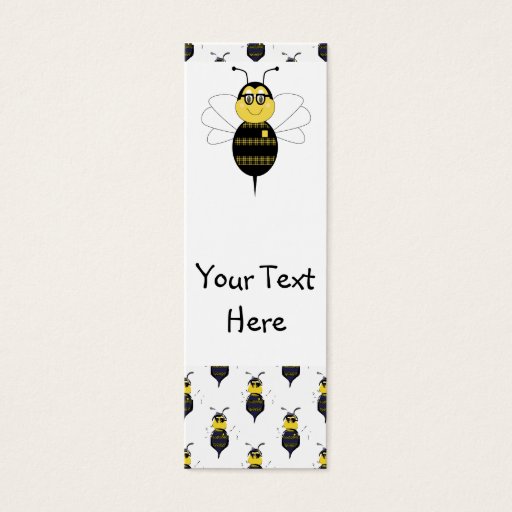 Customizable SpellingBee Bumble Bee Bookmark Business Card Templates