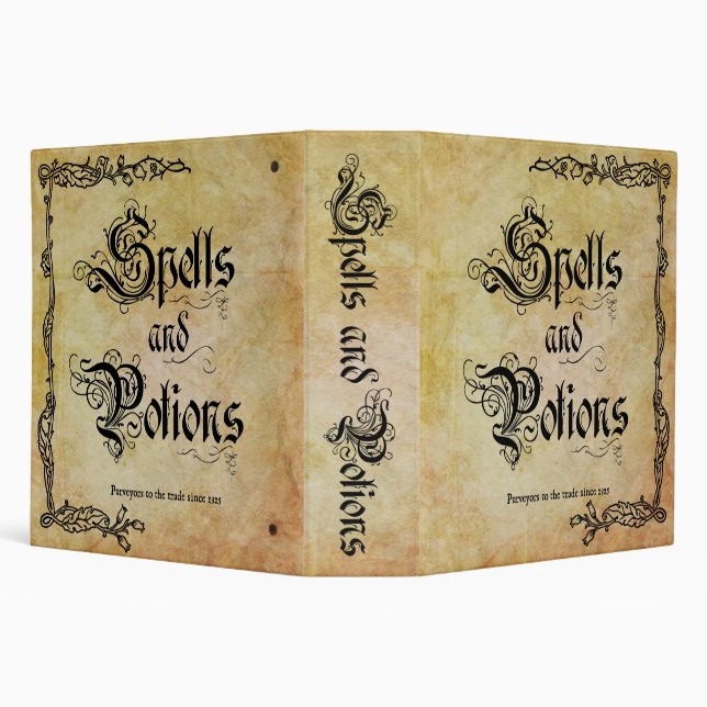 Spells and Potions  3 Ring Binder (Background)