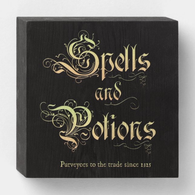 Spells and Potions Wooden Box Sign (Front Horizontal)