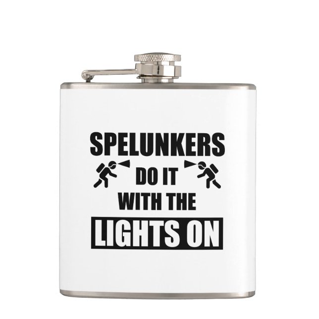 Spelunkers Do It With The Lights On Flask (Front)
