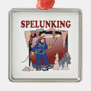Spelunking 5 metal ornament