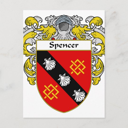 Spencer Coat of Arms/Family Crest (Mantled) Postcard | Zazzle.com