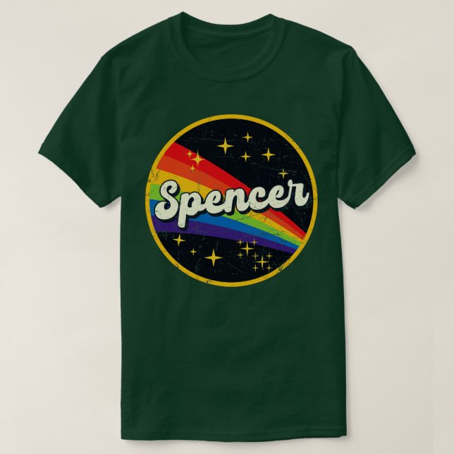 Spencer Rainbow In Space Vintage GrungeStyle T-Shirt (Design Front)