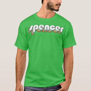 Spencer Retro Rainbow Typography Faded Style T-Shirt