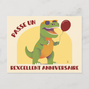 Spend an exquisite birthday - funny dinosaur postcard