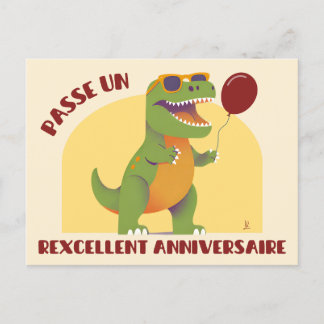 Spend an exquisite birthday - funny dinosaur postcard