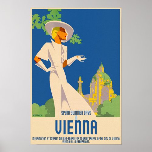 Spend Summer Days in Vienna Vintage Poster 1937