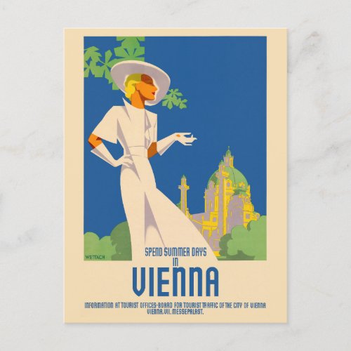 Spend Summer Days in Vienna Vintage Poster 1937 Postcard