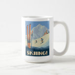 Spend the Day Skiing Vintage Coffee Mug