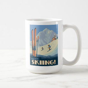 Spend the Day Skiing Vintage Coffee Mug
