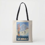 Spend the Day Skiing Vintage Tote Bag