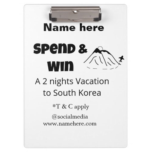 Spend win promotional travel business offer add na clipboard