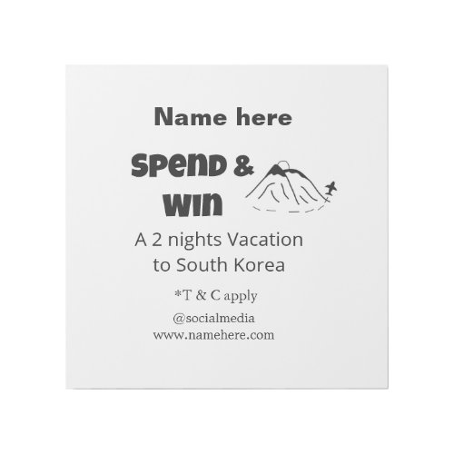 Spend win promotional travel business offer add na gallery wrap
