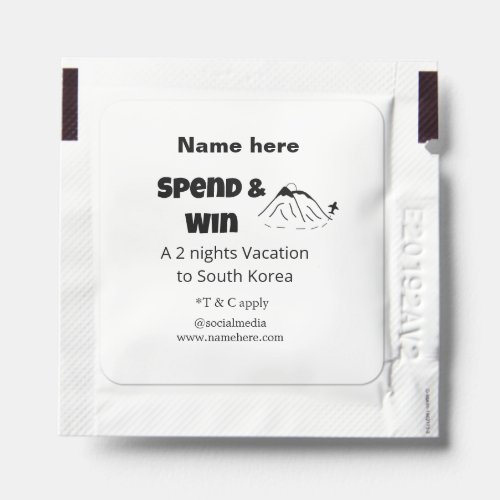 Spend win promotional travel business offer add na hand sanitizer packet