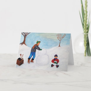 Spending a Snow Day Together Card