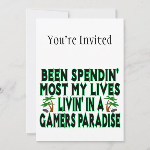 Spending Lives In Gamers Paradise Personalized Invite