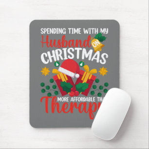 Spending Time With Husband On Christmas Funny Sant Mouse Pad