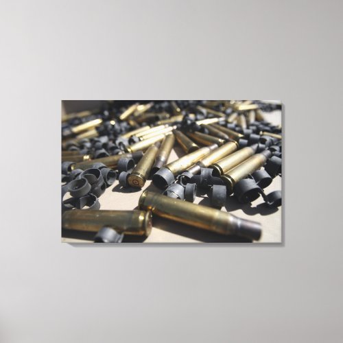 Spent brass and disintegrated links canvas print