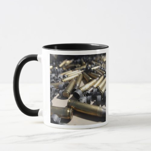 Spent brass and disintegrated links mug