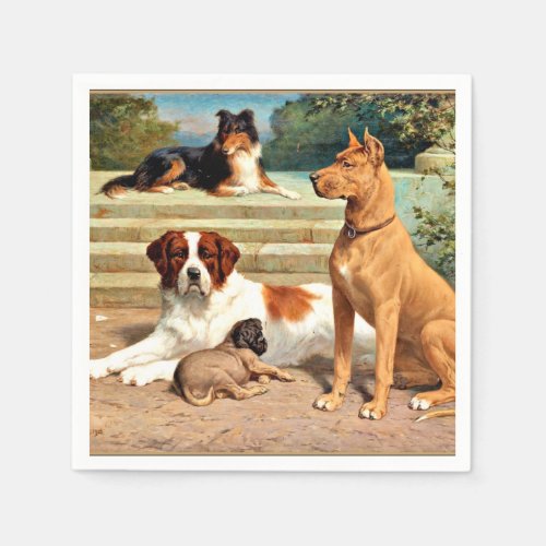 Sperling _ Group of Dogs at the Stairs Napkins